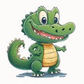 Cute Cartoon Aligator Character