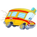 Cute cartoon ambulance car