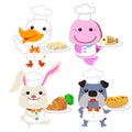 Cute cartoon animal cook collection Royalty Free Stock Photo