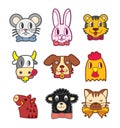 Cute cartoon animal head