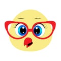 Cute cartoon animal with red glasses vector illustration Royalty Free Stock Photo