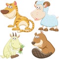 Cute cartoon animal set