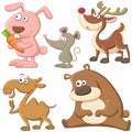 Cute cartoon animal set