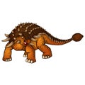 Cute cartoon ankylosaurus. Isolated illustration of a cartoon dinosaur.