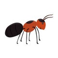 Cute cartoon ant isolated on white background. Vector animal illustration. Royalty Free Stock Photo