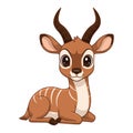 Cute Cartoon Antelope Isolated Vector Royalty Free Stock Photo