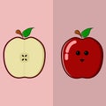 Cute cartoon apple illustration design