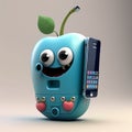 A cute cartoon apple phone character Ai generative
