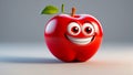 cute cartoon apple red fun food vitamin adorable poster