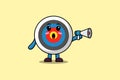 Cute Cartoon Archery target speak with megaphone