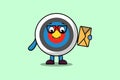 Cute cartoon Archery target holding envelope