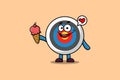 Cute Cartoon Archery target holding ice cream