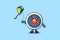 Cute cartoon Archery target playing kite flying