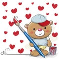 Cute Cartoon Artist Teddy Bear