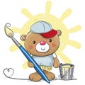 Cute Cartoon Artist Teddy Bear