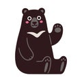 Cute cartoon Asian black bear
