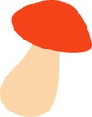 Cute cartoon autumn mushroom. Edible mushroom