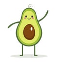 Cute cartoon avocado. Isolated vector illustration Royalty Free Stock Photo