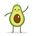 Cute cartoon avocado. Isolated vector illustration