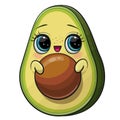 Cartoon Avocado isolated on a white background