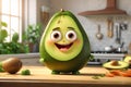 cute cartoon avocado the kitchen creative eyes kitchen smile cheerful