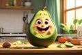 cute cartoon avocado kitchen creative eyes kitchen smile cheerful