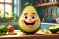 cute cartoon avocado kitchen creative eyes kitchen smile cheerful funny