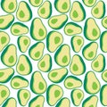 Cute cartoon avocado seamless pattern. Adorable flat fruit vector illustration. Childish healthy food ornament for textile, fabric Royalty Free Stock Photo