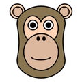 Cute cartoon Baboon Face.vector illustration.vector