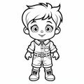 Cute Cartoon Baby Boy Coloring Pages - Algeapunk Style