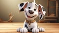 Cute cartoon of a baby dalmatian dog for illustrations for children. AI Generator Royalty Free Stock Photo