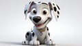 Cute cartoon of a baby dalmatian dog for illustrations for children. AI Generator Royalty Free Stock Photo