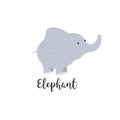 Cute cartoon baby elephant. Adorable elephant illustrations for greeting cards and baby shower invitation design. Royalty Free Stock Photo