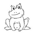 Cute cartoon baby frog. Animal print. Vector illustration isolated on a white background. Royalty Free Stock Photo