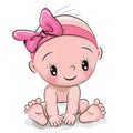 Cute cartoon baby girl Royalty Free Stock Photo