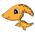 Cute Cartoon Baby Parasaurolophus Dinosaur