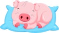 Cute cartoon baby pig sleeping Royalty Free Stock Photo