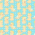 Cute cartoon baby seamless pattern