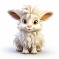 Cute Cartoon Baby Sheep - Fluffy 3d Animation Style Icon