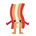 Cute cartoon bacon isolated