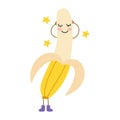 Cute cartoon banana on white backgroung Royalty Free Stock Photo