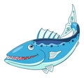 Cute cartoon barracuda Royalty Free Stock Photo