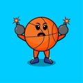 Cute cartoon basketball holding bomb Royalty Free Stock Photo