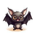 Cute cartoon bat on a white background