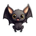 Cute cartoon bat on a white background