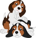 Cute cartoon beagles.