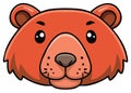 Cute cartoon bear head with a friendly expression and big eyes Royalty Free Stock Photo