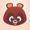 Cute cartoon bear head icon. Vector illustration isolated. Royalty Free Stock Photo