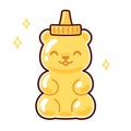 Cute cartoon bear shaped honey bottle Royalty Free Stock Photo