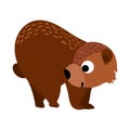 Cute cartoon bear in simple naive style